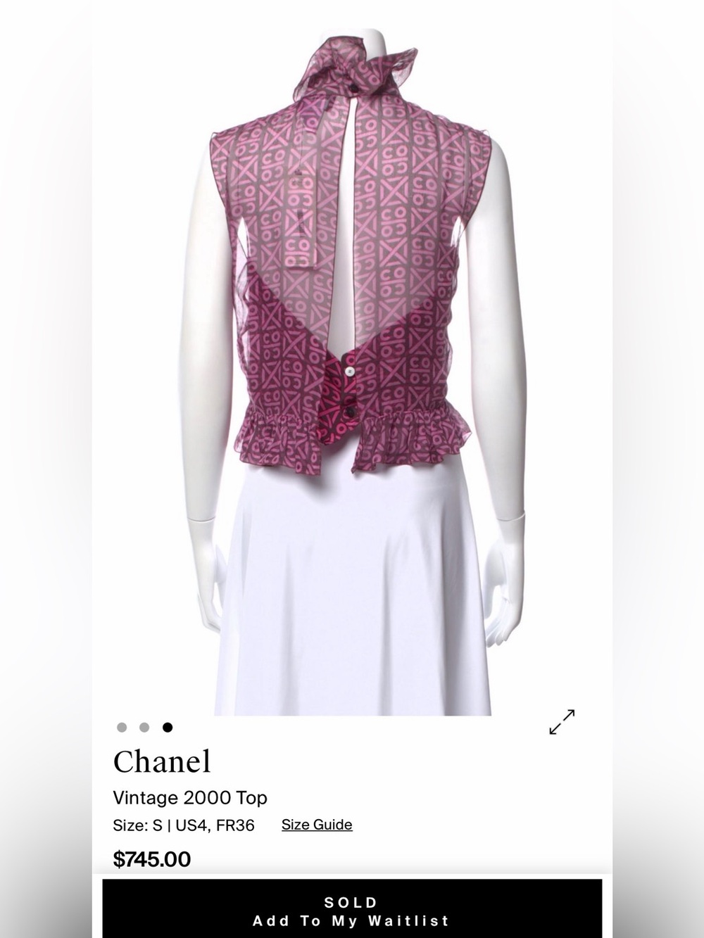 Chanel Vintage Silk Sleeveless Top - Picture 12 of 12